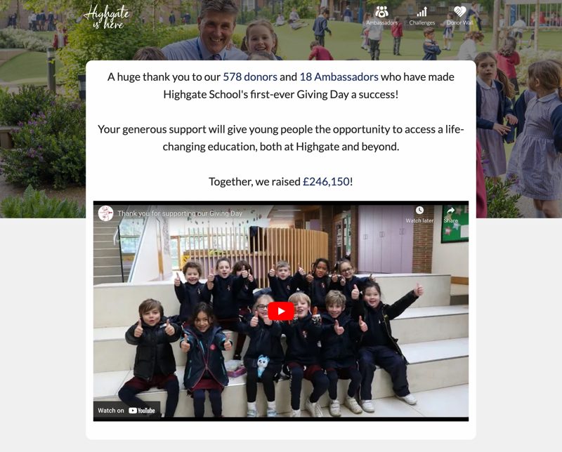 Highgate School community taking part in their Giving Day